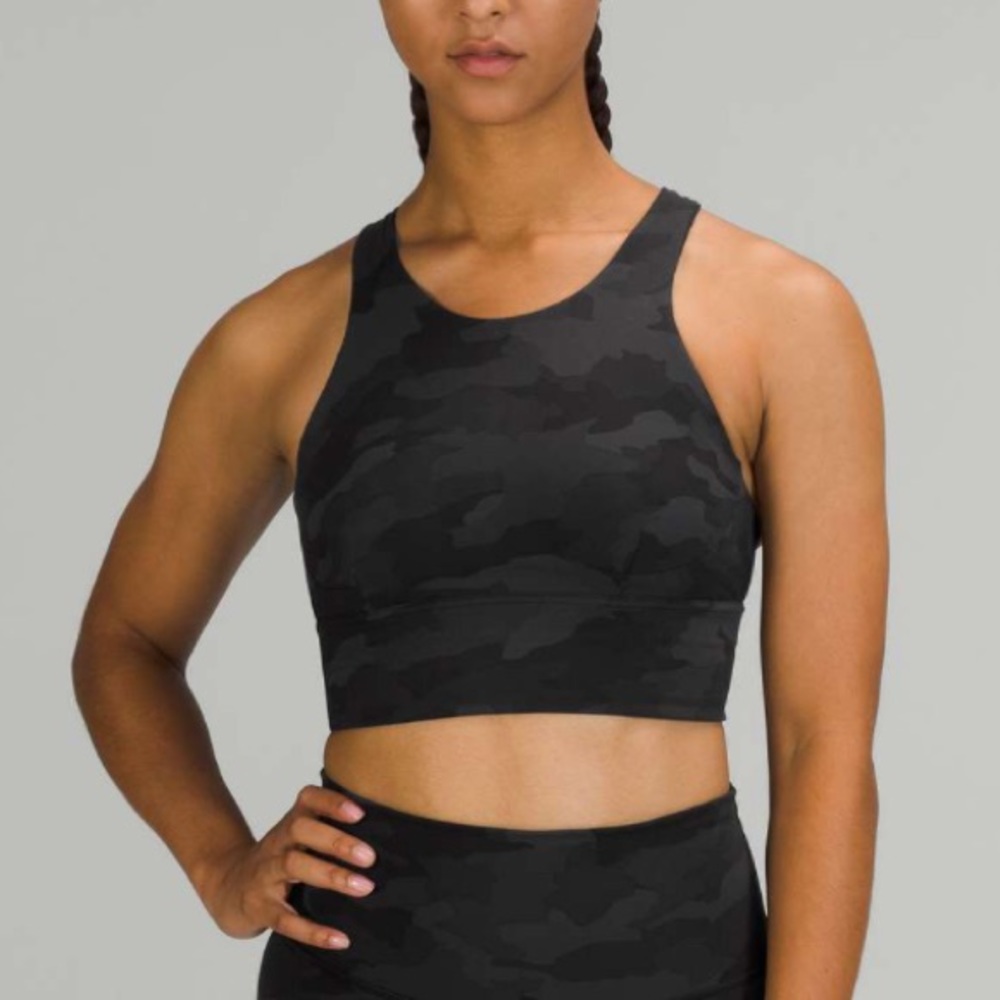 lulu camo wunder train longline bra size 6
